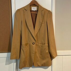 Emerson Fry khaki twill puff sleeve blazer size 4